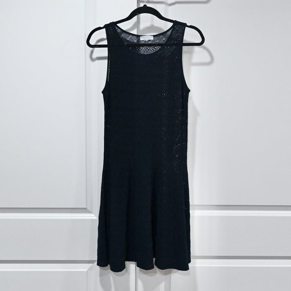 Andre Maurice Size Large Knit Fitted Dark Blue Dress | Size Large - Picture 1 of 14